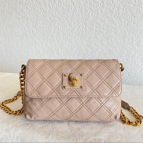 Marc Jacob beige quilted crossbody bag